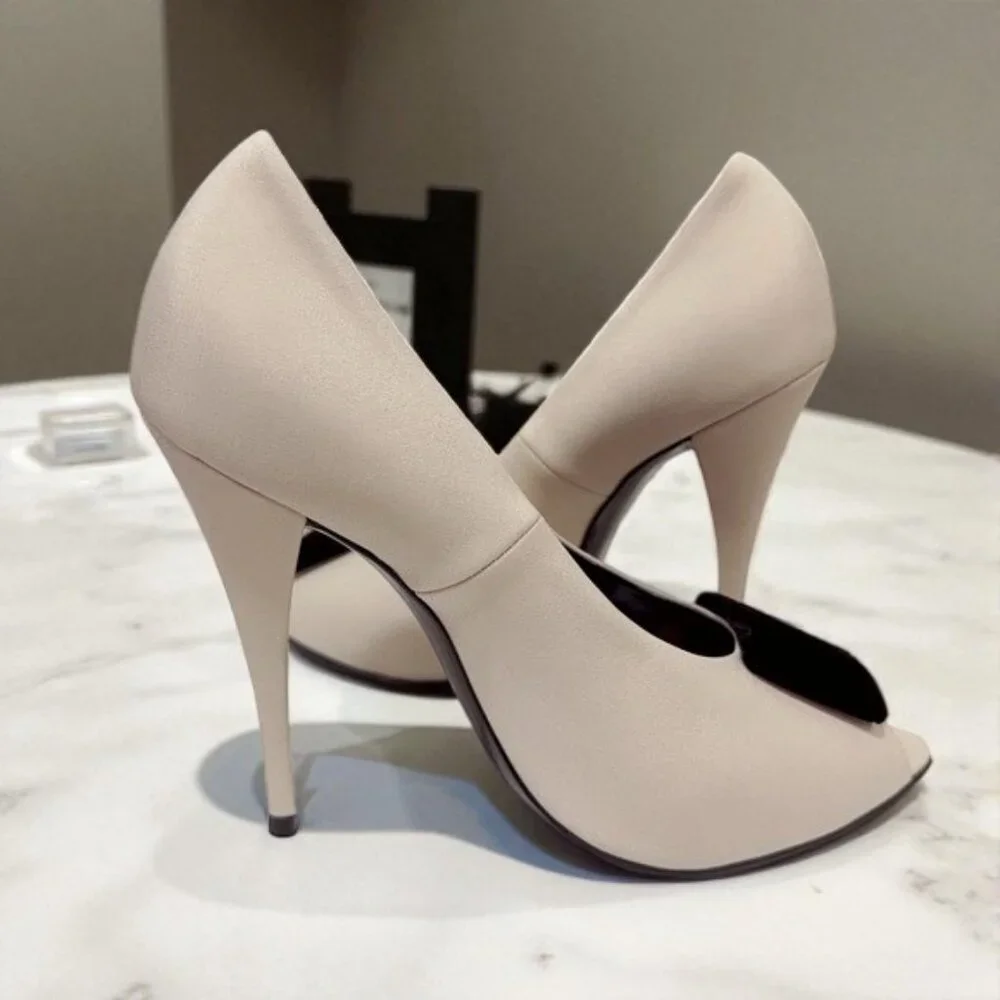 NIB Authentic Saint Laurent Franky 115 Satin Sandals Nero - Picture 10 of 11